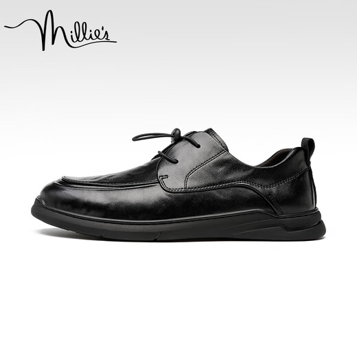 Millies Chaussures de commerce simples et polyvalentes pour hommes Commutation de chaussures en cuir décontractées pour hommes U1278 Black 42