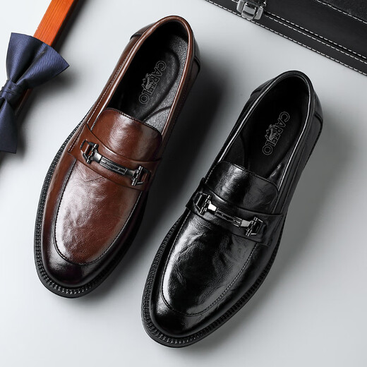 Cartelo Casual Leather Shoes для мужчин Cowhide Business Men Shoes Sipe Sole -Sole -Hoolable Men's Loafers 9893 Brown 40