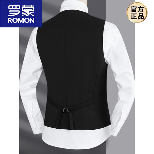 Romon Men's Suit Vest Business Professional Gest Groom Best Man Wedding Vest Brother Group Clip Clip de cheval Gris Gris Five-Bar Pocket B Style 3xl 170-180JIN [Jin est égal à 0,5 kg]