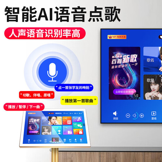 Qisheng family ktv audio set karaoke all-in-one karaoke all-in-one home theater karaoke conference room equipment full set of TV living room speakers professional singing combination professional version effector set + subwoofer