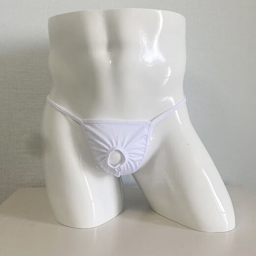 Men's sexy underwear with JJ exposed in the middle, no need to take off thong T-pants for men, gay men's underwear, black