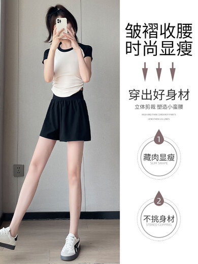 Aimengniao running sports suit for women in summer new slimming yoga suit ice silk fitness shorts quick-drying hiking suit T-shirt suit pink + gray M