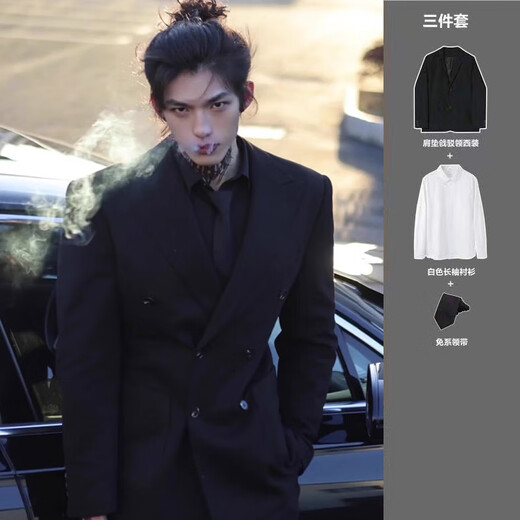 gxmy costume veste pour hommes décontractés et beaux épauchis à double boutons à double boutonnage