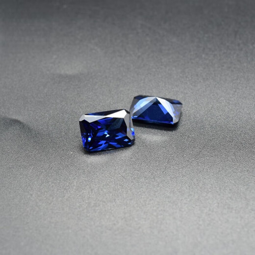 Tiansi DIY Tanzanite sapphire rectangular chamfered small octagonal men's ring inlaid with bare stone deep blue women's pendant 10X12 (mm)