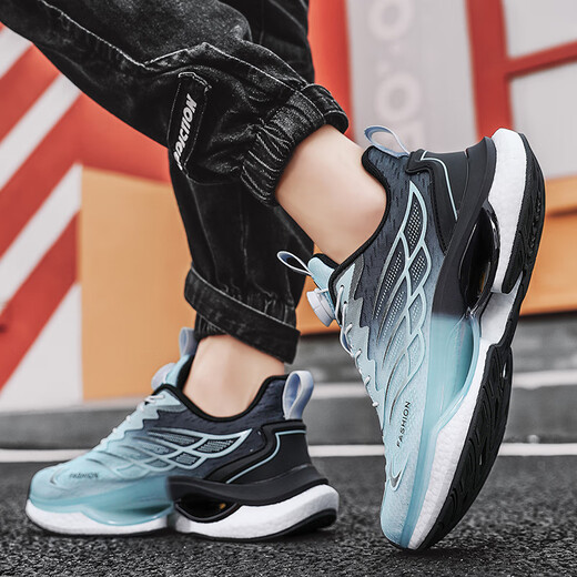 
Caotu (CAOTU) men's shoes spring and summer breathable sports and casual men's trendy shoes men's mesh shock-absorbing running shoes men's thick-soled dad shoes men 9888 light blue [mesh style] 39 standard code