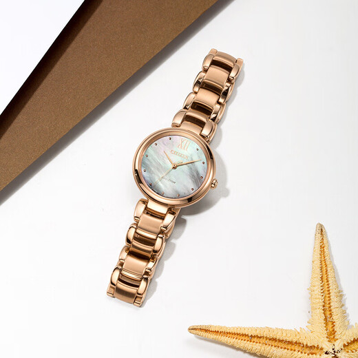 CITIZEN Eco-Drive Watch Small Bell Flower Fritillary Plate Diamond Women's Watch Fashion Casual Trendy Women's Watch Gift for Girlfriend EM0533-82Y Consultation Discount