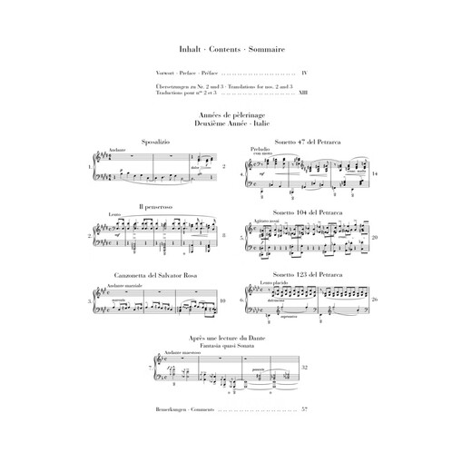 李斯特 巡礼之年第二年 意大利 岁月旅行2 钢琴独奏 亨乐原版 Liszt Annees de pelerinage, Deuxieme Annee – Italie HN1389