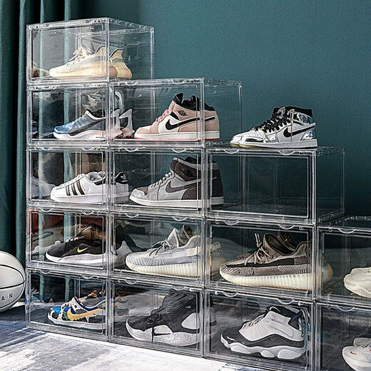 Fantasy Shoe Box Fully Transparent Shoe Box Acrylic Plastic AJ Basketball Shoe Storage Box Dustproof Shoe Cabinet Anti-Oxidation Shoe Rack Shoe Cabinet Large Fully Transparent 4 Pack