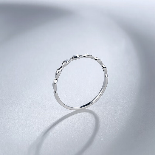 Saturday Fu platinum ring for women PT950 simple and fashionable platinum ripple ring for girlfriend T 0.97g size 8