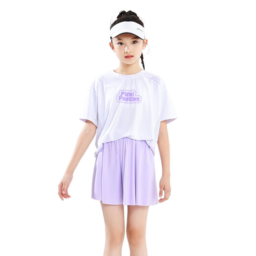 Yoyo One (Yoyo One) Girls Traje de secado rápido para niños Summer bádminton niños tenis niñas corriendo ropa al aire libre y niños grandes ropa deportiva 9922 blanco + 18426 púrpura 160 cm