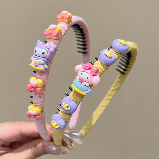 BARY REEF children's headband bangs broken hair artifact little girl Korean version fabric non-slip pressure hairpin girl hairband headwear blue cinnamon dog