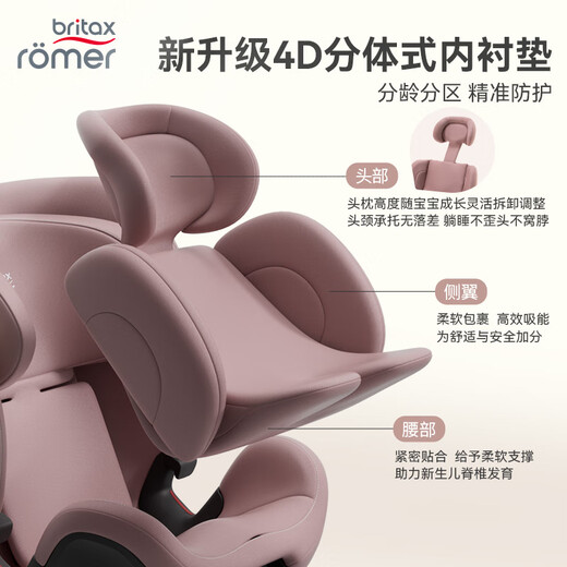 
BRITAX baby child safety seat 0-7 years old isize certified positive and reverse 360 rotary growth knight exquisite blue