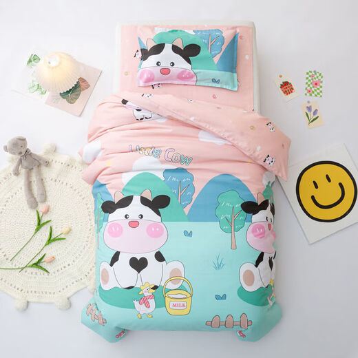 Midelei Pure Cotton Kindergarten Baby Quilt Three-piece Set Full Cotton Quilt Cover Children's Kindergarten Nap Bedding Contains Cores Six Big Dinosaurs Sheet Model Three-Piece Set Does Not Include Cores