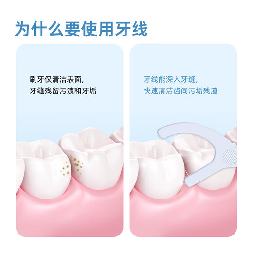 小鹿妈妈清洁齿缝单支独立装牙线家庭装超细牙线棒2袋360支