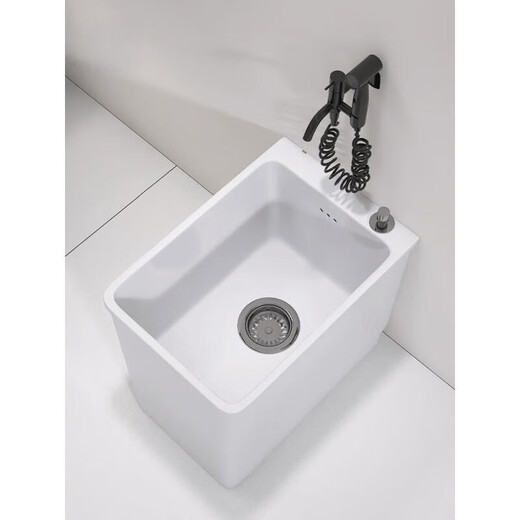 Shantou Lincun small apartment balcony mop pool extremely narrow bathroom wash mop pool ultra narrow small household narrow and long mop pool basin VJ-1000 small square model 30x30x40