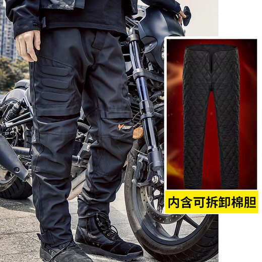 Duhan (DUHAN) DK-02 motorcycle riding pants men's all-season racing pants off-road motorcycle pants windproof protective wear-resistant pants black 2XL