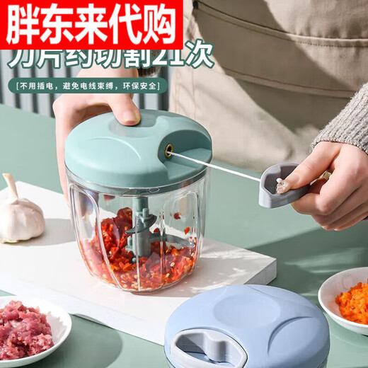 Fat Donglai's same style Yangma's large garlic artifact kitchen manual meat grinder vegetable cutter household garlic garlic green grass medium three knives