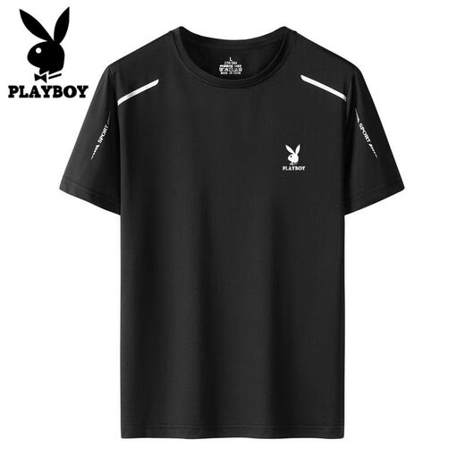 
Playboy summer short-sleeved ice silk round neck T-shirt for men's sports and casual quick-drying breathable large size H-9901 two-piece package [black + white] M Recommended 80Jin [Jin equals 0.5 kg]-95Jin [Jin equals 0.5 kg]