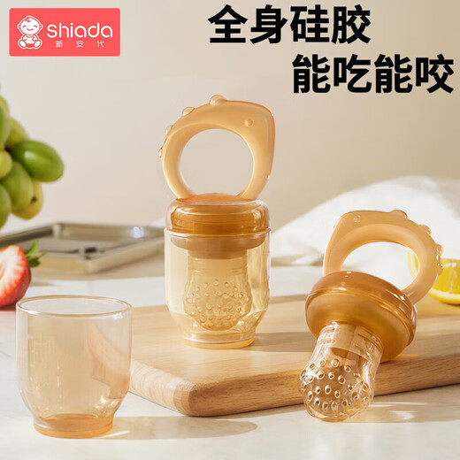 Xin'andai Fruit and Vegetable Bite Baby Fruit Fruit Soothing Teether for babies over 6 months old, full silicone Fruit and Vegetable Bite-L 1 pack