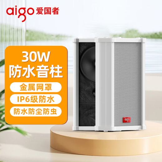 爱国者30W防水音柱室外音响功放 店铺户外专用壁挂音箱学校公共广播喇叭商用