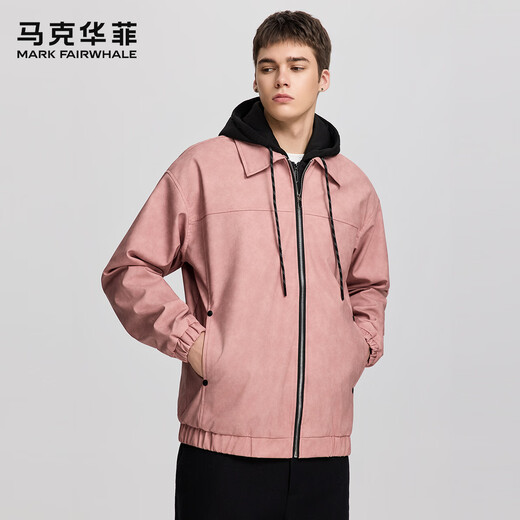 Mark Huafei's personalized design solid color men's leather jacket, versatile, casual, comfortable, wear-resistant, wrinkle-resistant, spring and autumn new fashion men's jacket