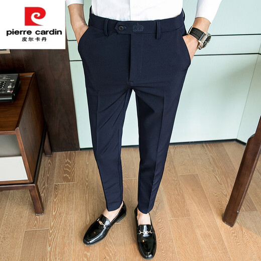 
Pierre cardin spring and summer slim-fitting small feet trousers black business casual nine-point trousers K686 navy nine-point trousers 33 Suggested 140-152 Jin [Jin equals 0.5 kg]