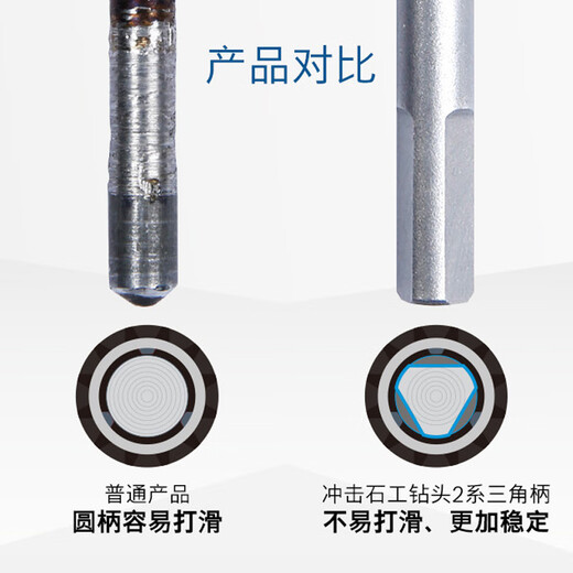 Bosch (BOSCH) triangular handle masonry impact drill bit household brick wall cement wall construction drill bit hand electric drill hole 6x60x100mm