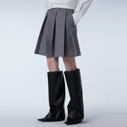 
JNBY/Jiangnan Buddies Spring and Autumn Shorts Women's Pleated Wool Dresses Straight Commuting Lightweight Commuting 5O3E13660 071/Miscellaneous Gray M