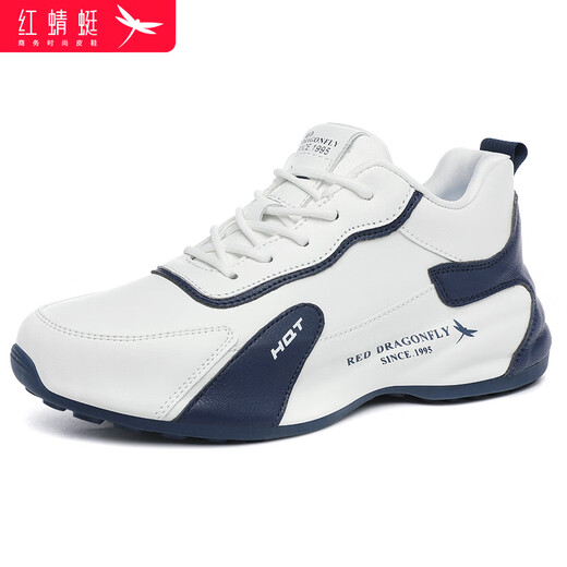 Red Dragonfly men's shoes with sole leather autumn and winter casual shoes men's dad shoes thick sole heightening shoes men WXA342463 white blue 41