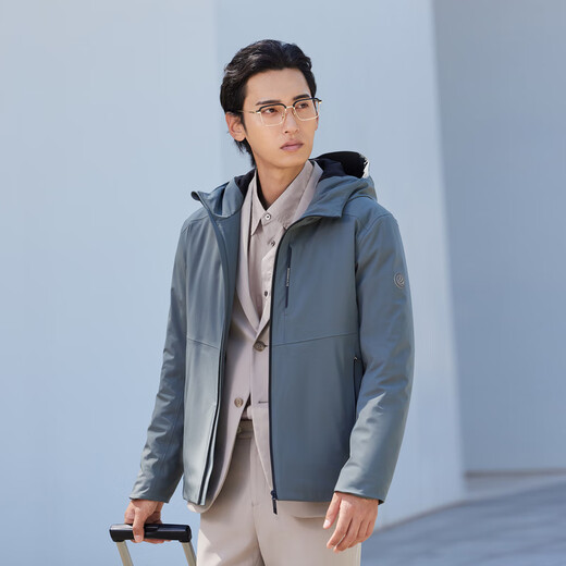 波司登（BOSIDENG）【断码清仓】轻薄鹅绒羽绒服男短款90绒夹克商务通勤外套 杉石绿4702 XL 185/104A