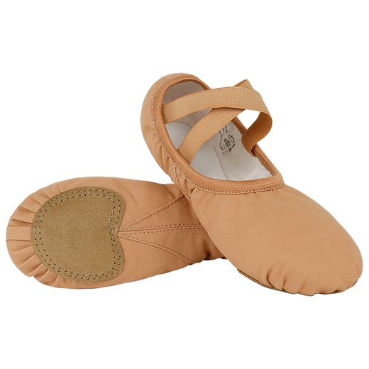 Aiwugo professional dance shoes, women's soft-soled exercise shoes, elastic ballet shoes, teacher's cat claw shoes, ballet brown, size 38