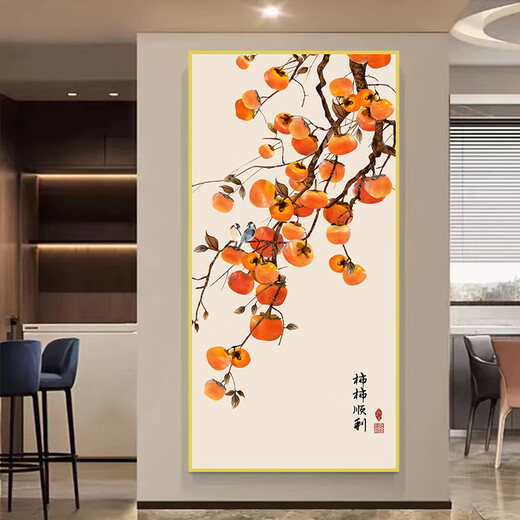 Dincmei Dingchuangmei Entrance Wall Sticker 3D Three-dimensional Decoration Painting Simple Modern Living Room Hanging Painting Aisle Sticker Wallpaper Self-adhesive Paper 96. Lucky Deer Follows Width 90cm-Height 180cm Self-adhesive Painting with Glue on the Back