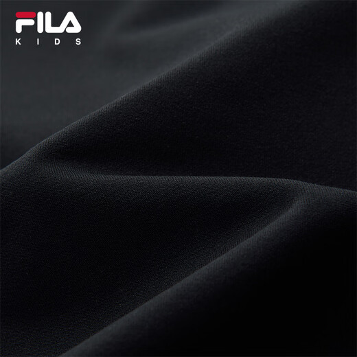 FILA children's clothing tops 2025 winter new style boys' plus velvet long-sleeved T-shirt dark black-BK 175