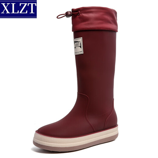 XLZT Mode japanische und koreanische hohe Röhrchenpaar Regenschuhe im Freien vielseitige wasserdichte Schuhe der Frauen wasserdichte Körperschwanzschuhe Schwarz 38 (240 mm)
