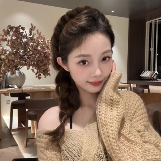 Wanyao Autumn and Winter Temperament Leopard Print Plush Headband Women's Teeth Face Wash Hair Pressing Headband High Skull Top Anti-Slip Broken Hair Organizing Hairpin Brown Plush Leopard Print Headband