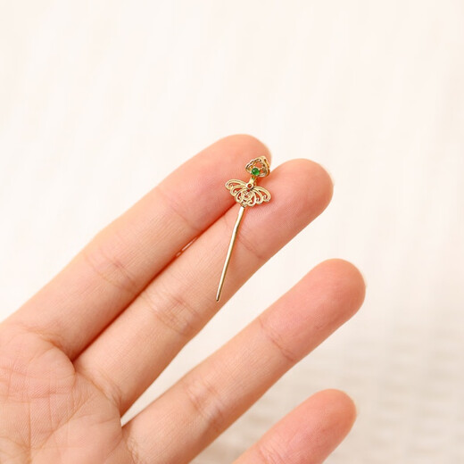 DL 1998 Fat Donglai same style 18k gold safety buckle buckle head K gold plated clip buckle jade necklace pendant buckle inlaid with green egg surface safety clip buckle