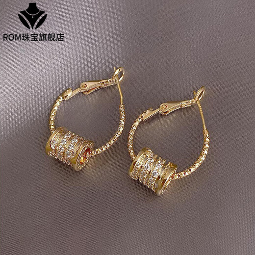Fat Donglai's same style 18k gold earrings, fashionable 18K gold small waist 925 silver earrings for women 2022 new style, small waist 18K gold earrings pair