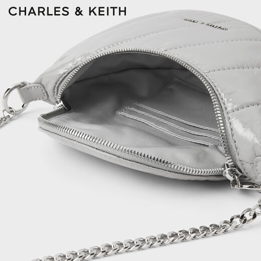 CHARLES/KEITH bag women's bag metal decoration crossbody bag waist bag women's CK2-80151023 Gray Gray S