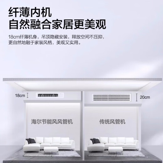 Haier central air-conditioning duct machine one-to-one embedded air-conditioning for home bedrooms and living rooms, variable frequency heating and cooling, new level of energy efficiency, manufacturer subsidy 1 HP, level 1 energy efficiency, all-inclusive price, discount for consultation