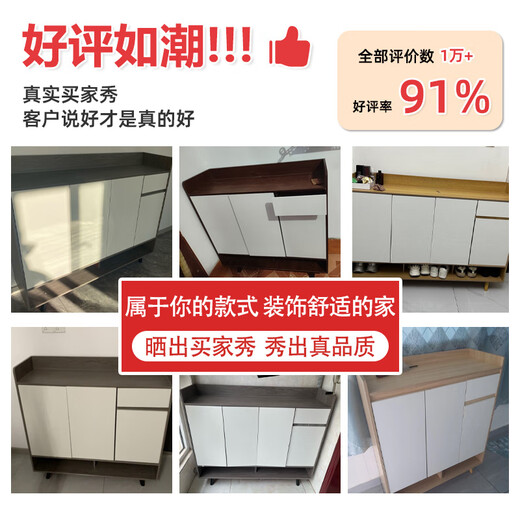 JIAJIALIN shoe cabinet simple home living room entrance entrance cabinet large capacity storage dust-proof and moisture-proof shoe cabinet shelf three doors and one drawer Di gray 80*32*100cm