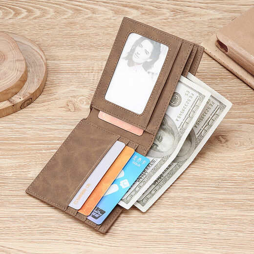 MashaLanti wallet men's short wallet ultra-thin card holder ID bag large capacity coin clutch bag Chinese Valentine's Day gift