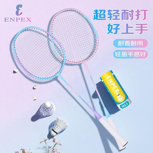 ENPEX乐士羽毛球拍双拍 耐打学生成人对拍 ART-80 附101-3羽毛球