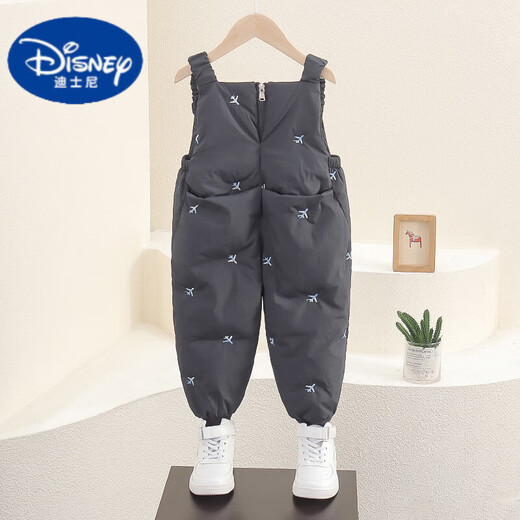 Disney Children's Winter Down Pants 2025 New Baby Style Down Overalls for Boys and Girls Winter Comfortable Warm Pants Black 90 cm