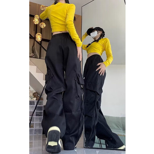 7 High Street Workwear Casual Pants для мужчин и женщин в летнем дизайне прямой пары с широкими мужскими брюками Nynz-687 плюс флисовый черный XL [Предложить вес 110-125 Jin [Jin равен 0,5 кг]]]