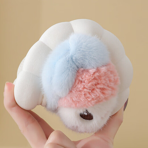 Candy astringent children's cotton slippers, winter plus velvet, thickened, warm, soft sole, non-slip, home cartoon rabbit, boys and girls, baby cotton slippers, heel included, pink, size 22-23, inner length 14cm