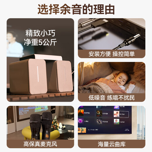 Zhiliao Yuyin Home KTV Audio Set Home Karaoke Home Cinema Amplificateur Conférencier Karaoke Songs and Singing Equipment Full Full Minimum [Metgrade Set] 6-en-1 Karaoke Set + Support Home Cinema