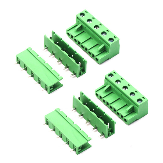 Dafuri KF2EDG 7.62MM terminal block PCB terminal 2P 3P 4P 5P6P7P8P9P12P plug-in type 5P straight pin + socket 7.62MM plug-in type (1 set)