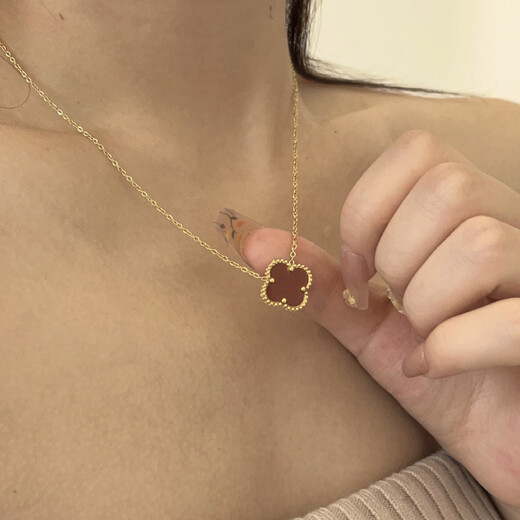 Nanzhi Willa 18k gold double-sided lucky four-leaf clover titanium steel non-fading necklace four-leaf clover good luck design bracelet bracelet