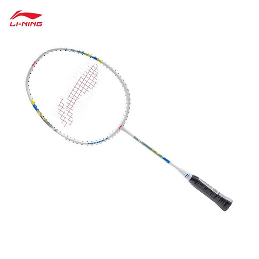 李宁（LI-NING）羽毛球拍碳复合单拍超轻儿童青少年羽拍KIDS AXFORCE 白色已穿线
