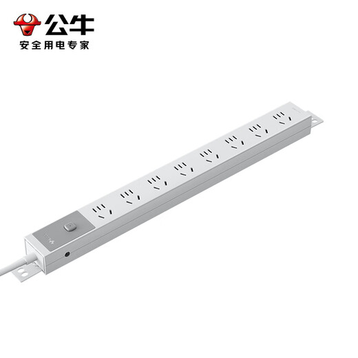 Bull (BULL) PDU desktop gaming cabinet socket/strip board/socket strip/strip strip/socket strip/pull line board 10A eight-bit master control overload protection 1.8 meters P108E